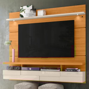 Painel Suspenso Tv 60 Pol 1P 182 cm Lana Cinamomo Off White MADETEC