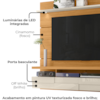 Painel Suspenso Tv 60 Pol 1P 182 cm Lana Cinamomo Off White MADETEC