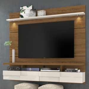 Painel Suspenso Tv 60 Pol 1P 182 cm Lana Naturale Off White MADETEC