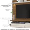 Painel Suspenso Tv 60 Pol 1P 182 cm Lana Naturale Off White MADETEC