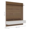 Painel Suspenso Tv 65 Pol 150 cm Juriti Amendoa Off White Matte Colibri