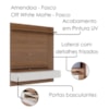 Painel Suspenso Tv 65 Pol 150 cm Juriti Amendoa Off White Matte Colibri