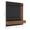 Painel Suspenso Tv 65 Pol 150 cm Juriti Noce Milano Preto Colibri