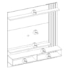 Painel Suspenso Tv 65 Pol 150 cm Juriti Off White Matte Freijo Colibri