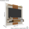 Painel Suspenso Tv 65 Pol 159 cm Lisboa Off White Cinamomo BECHARA