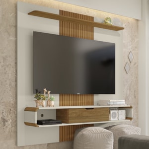 Painel Suspenso Tv 65 Pol 159 cm Lisboa Off White Cinamomo BECHARA