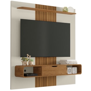 Painel Suspenso Tv 65 Pol 159 cm Lisboa Off White Naturalle BECHARA