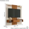 Painel Suspenso Tv 65 Pol 159 cm Lisboa Off White Naturalle BECHARA