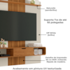 Painel Suspenso Tv 65 Pol 159 cm Lisboa Off White Naturalle BECHARA