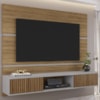 Painel Suspenso Tv 65 Pol 160 cm Ambar Cinamomo Off White BECHARA