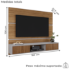 Painel Suspenso Tv 65 Pol 160 cm Ambar Cinamomo Off White BECHARA
