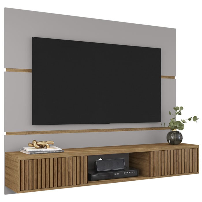 Painel Suspenso Tv 65 Pol 160 cm Ambar Off White Cinamomo BECHARA