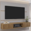 Painel Suspenso Tv 65 Pol 160 cm Ambar Off White Cinamomo BECHARA