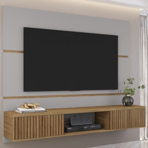 Painel Suspenso Tv 65 Pol 160 cm Ambar Off White Cinamomo BECHARA