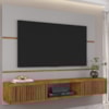 Painel Suspenso Tv 65 Pol 160 cm Ambar Off White Naturalle BECHARA