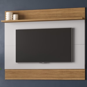 Painel Suspenso Tv 65 Pol 160 cm Aruana Cinamomo Off White BECHARA