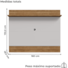 Painel Suspenso Tv 65 Pol 160 cm Aruana Cinamomo Off White BECHARA