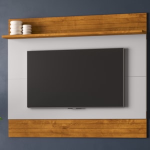 Painel Suspenso Tv 65 Pol 160 cm Aruana Naturalle Off White BECHARA