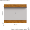 Painel Suspenso Tv 65 Pol 160 cm Aruana Naturalle Off White BECHARA