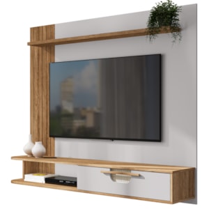 Painel Suspenso Tv 65 Pol 160 cm Jeri Cinamomo Off White BECHARA