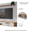 Painel Suspenso Tv 65 Pol 160 cm Jeri Cinamomo Off White BECHARA