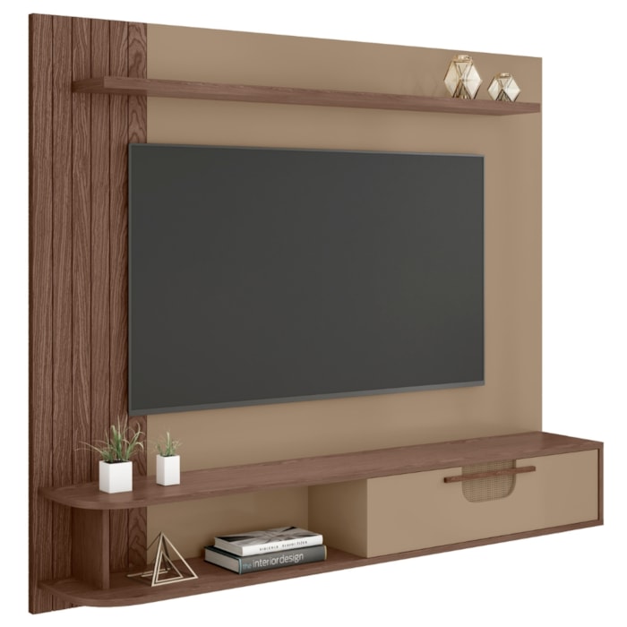 Painel Suspenso Tv 65 Pol 160 cm Jeri Fendi Carvalho BECHARA