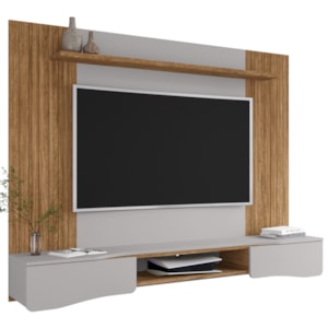 Painel Suspenso Tv 65 Pol 177 cm Buzios Cinamomo Off White BECHARA