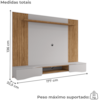 Painel Suspenso Tv 65 Pol 177 cm Buzios Cinamomo Off White BECHARA