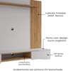 Painel Suspenso Tv 65 Pol 177 cm Buzios Cinamomo Off White BECHARA