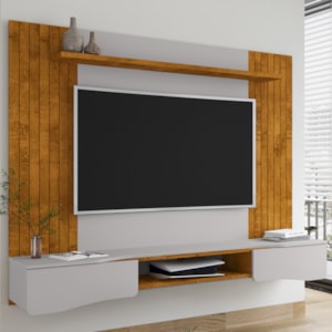 Painel Suspenso Tv 65 Pol 177 cm Buzios Naturalle Off White BECHARA
