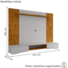 Painel Suspenso Tv 65 Pol 177 cm Buzios Naturalle Off White BECHARA