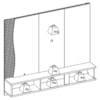 Painel Suspenso Tv 65 Pol 179 cm Egeu Off White Matte Freijo Colibri