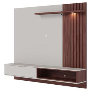 Painel Suspenso Tv 65 Pol 180 cm Tocantins Off White Nogueira Real Colibri