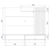 Painel Suspenso Tv 65 Pol 180 cm Tocantins Preto Noce Milano Colibri