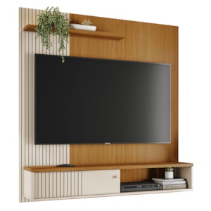 Painel Suspenso Tv 65 Pol 1P 161 cm Aurora Cinamomo Off White MADETEC