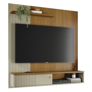 Painel Suspenso Tv 65 Pol 1P 161 cm Aurora Cumaru Opala MADETEC