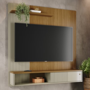 Painel Suspenso Tv 65 Pol 1P 161 cm Aurora Cumaru Opala MADETEC