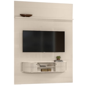 Painel Suspenso Tv 65 Pol 244x179 cm Monte Carlo Calacata Off White MADETEC