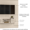 Painel Suspenso Tv 65 Pol 244x179 cm Monte Carlo Calacata Off White MADETEC