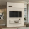 Painel Suspenso Tv 65 Pol 244x179 cm Monte Carlo Calacata Off White MADETEC