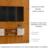 Painel Suspenso Tv 65 Pol 244x179 cm Monte Carlo Cinamomo Off White MADETEC
