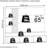 Painel Suspenso Tv 65 Pol 3P 200 cm Atena Calacata Off White MADETEC