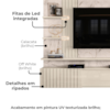 Painel Suspenso Tv 65 Pol 3P 200 cm Atena Calacata Off White MADETEC