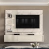 Painel Suspenso Tv 65 Pol 3P 200 cm Atena Calacata Off White MADETEC