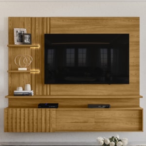 Painel Suspenso Tv 65 Pol 3P 200 cm Atena Cumaru MADETEC