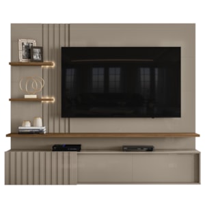 Painel Suspenso Tv 65 Pol 3P 200 cm Atena Fend Naturale MADETEC