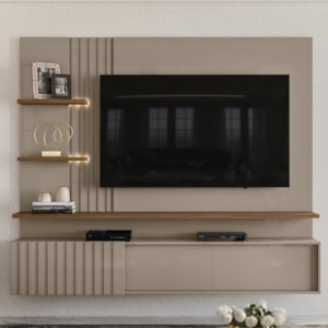 Painel Suspenso Tv 65 Pol 3P 200 cm Atena Fend Naturale MADETEC