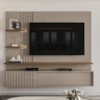 Painel Suspenso Tv 65 Pol 3P 200 cm Atena Fend Naturale MADETEC