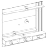 Painel Suspenso Tv 70 Pol 180 cm Juriti Off White Matte Freijo Colibri