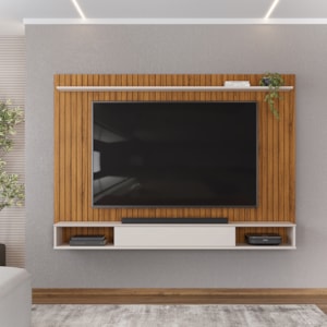 Painel Suspenso Tv 70 Pol 193 cm Rio Freijo Off White DJ Moveis